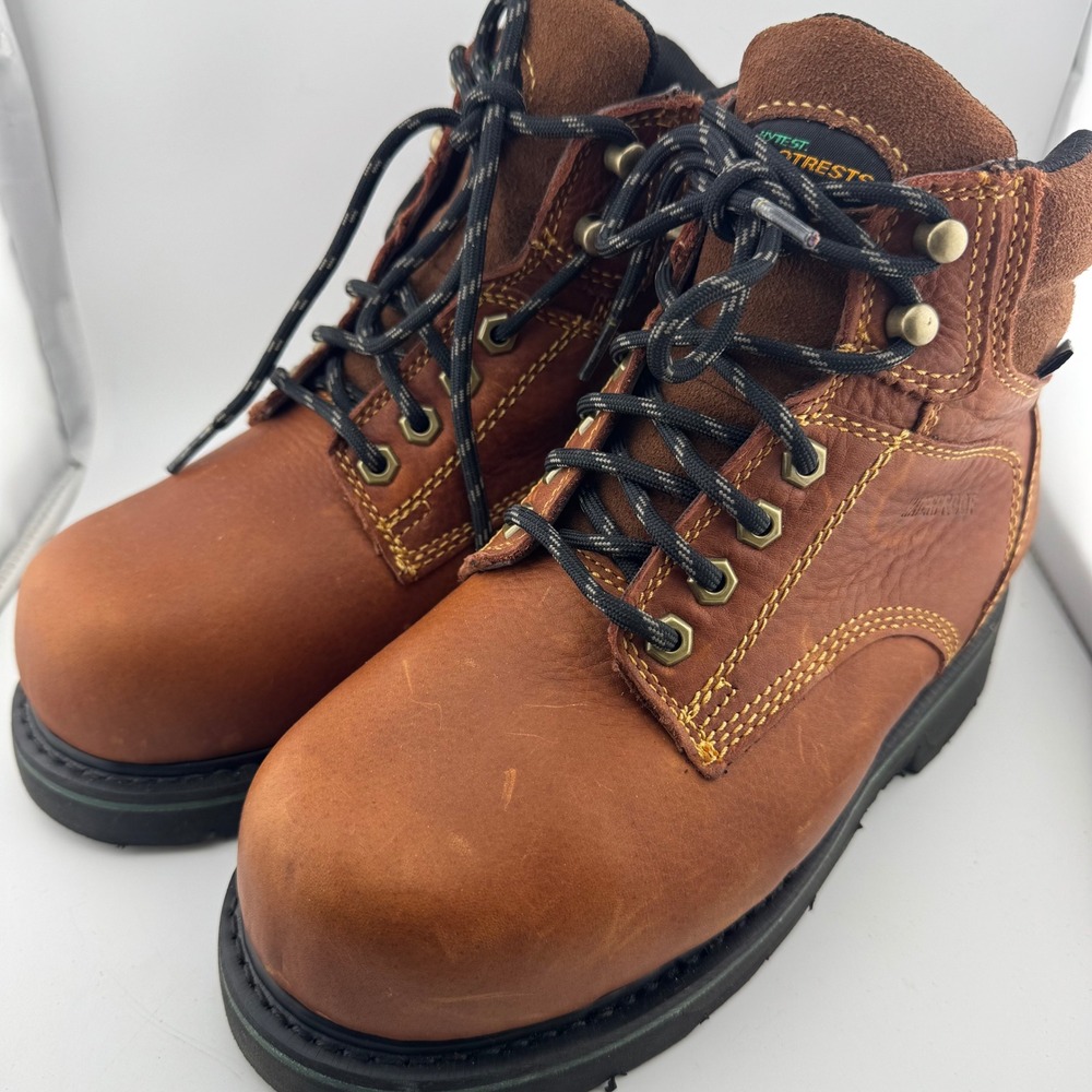 Hytest Footrests Work Boots 7.5C Brown Excellent Waterproof‎ Met Guard K27331
